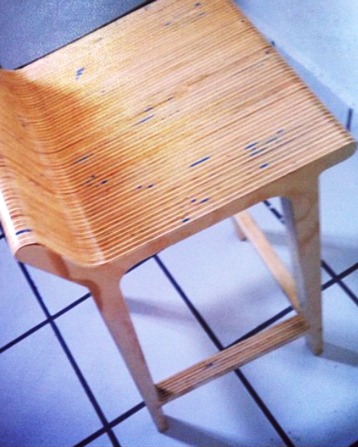 Plywood high stool