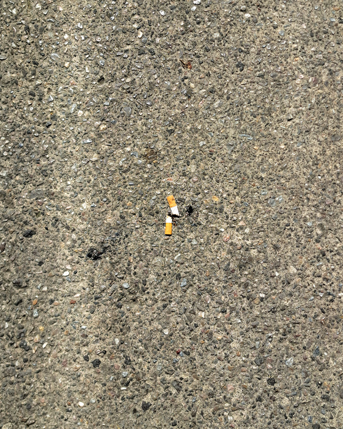 Cigarette butts on the ground