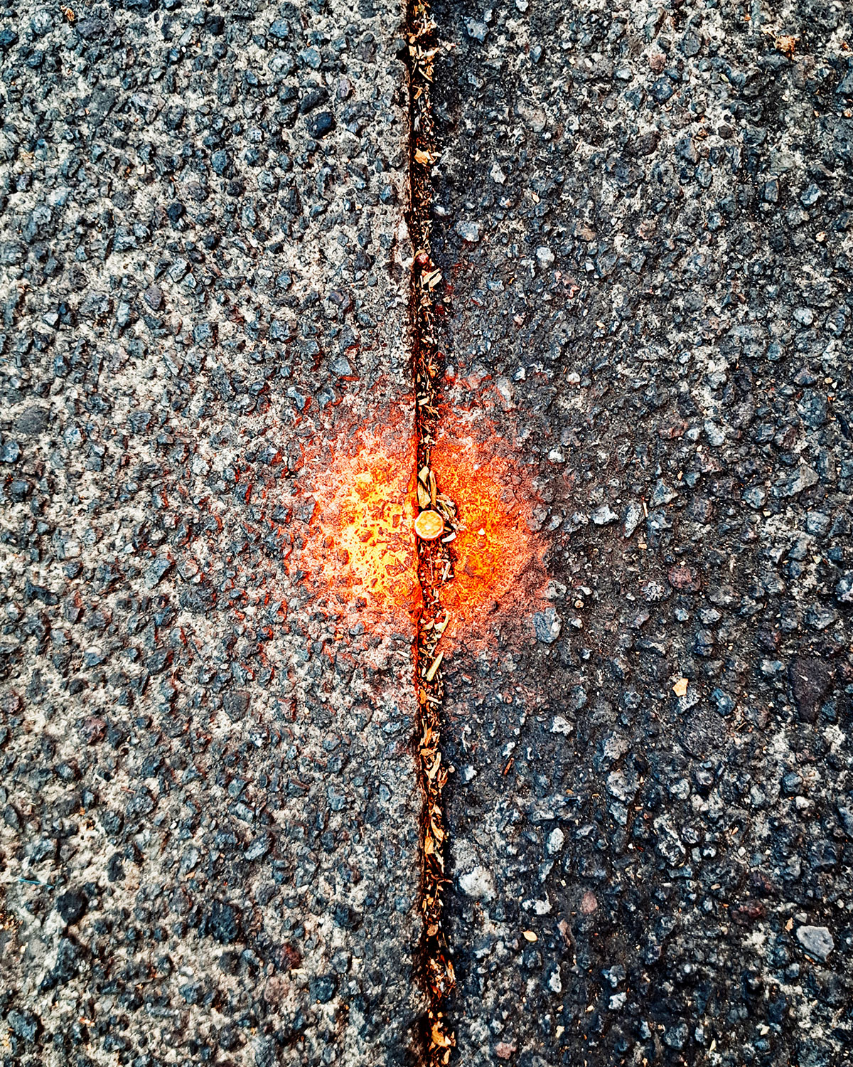 Orange markings on the ground photo journal
