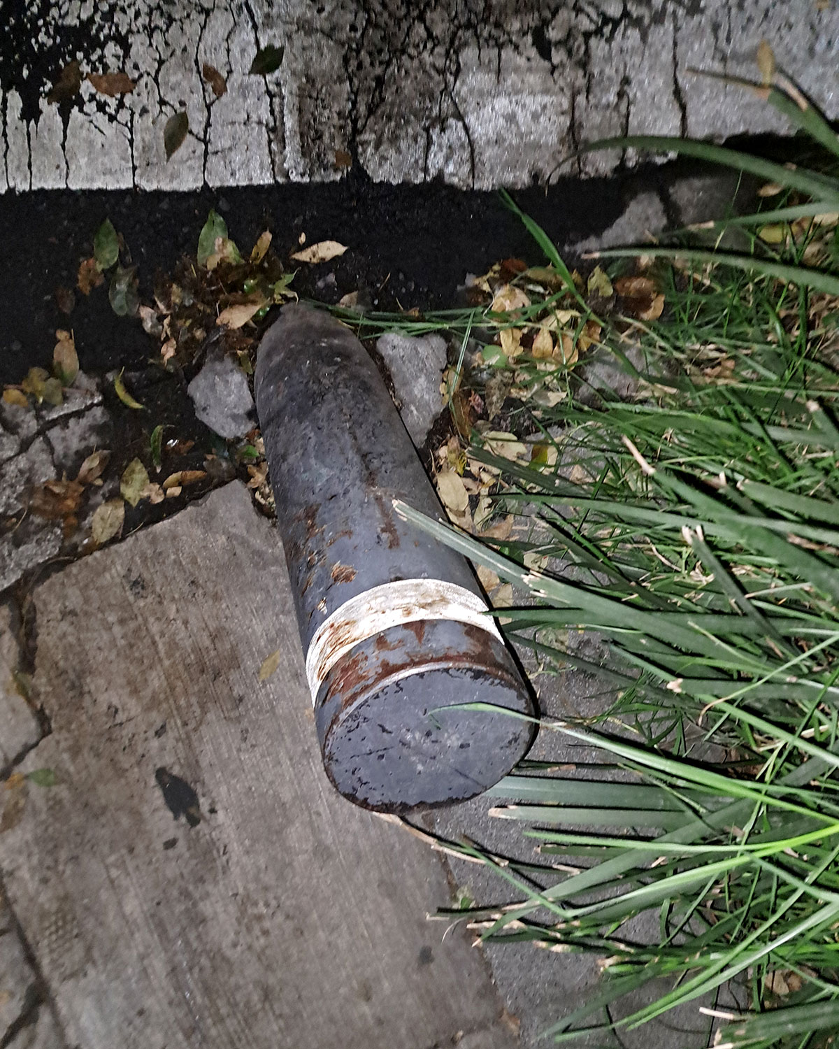 Traffic bollards, crashed