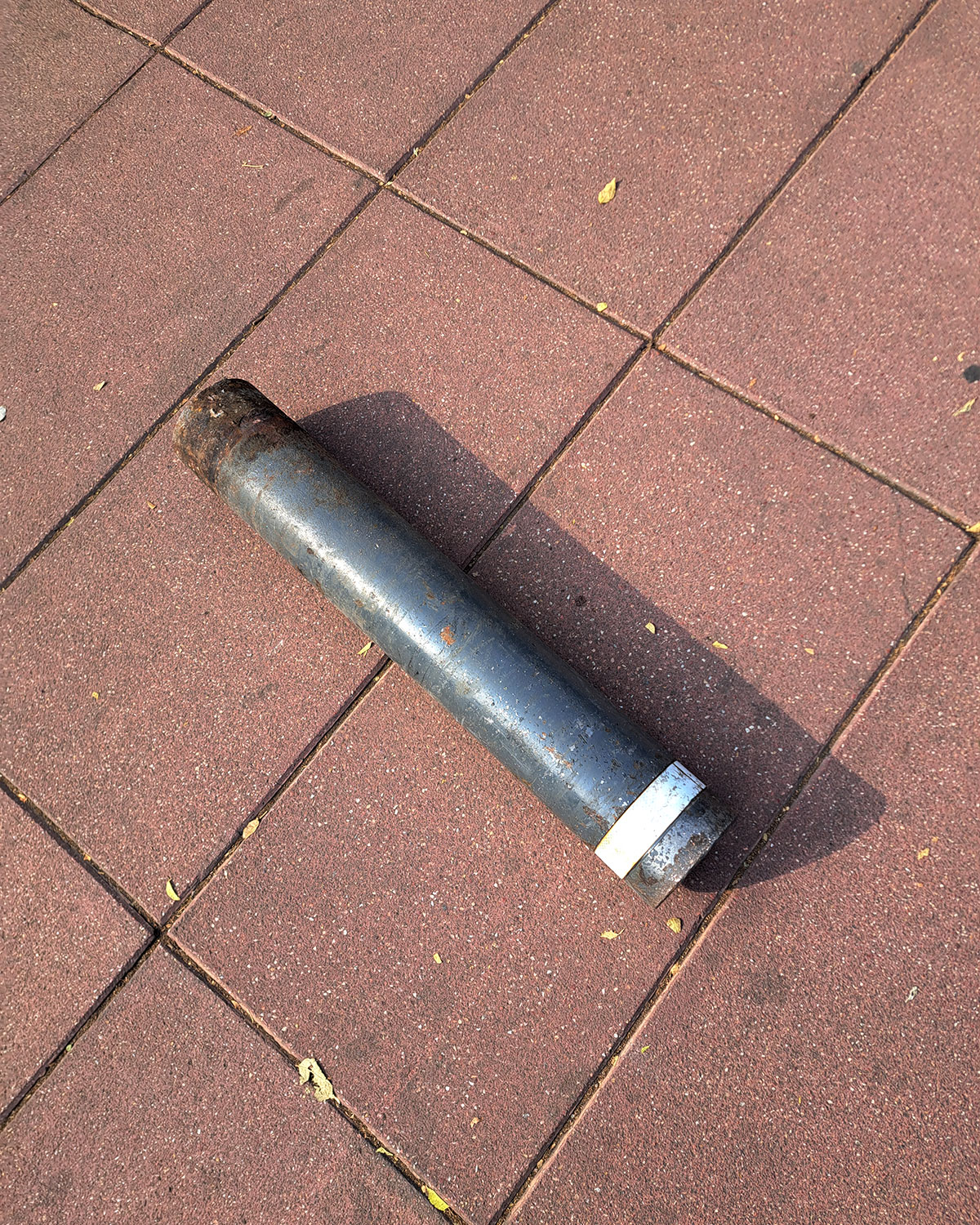 Traffic bollards, crashed