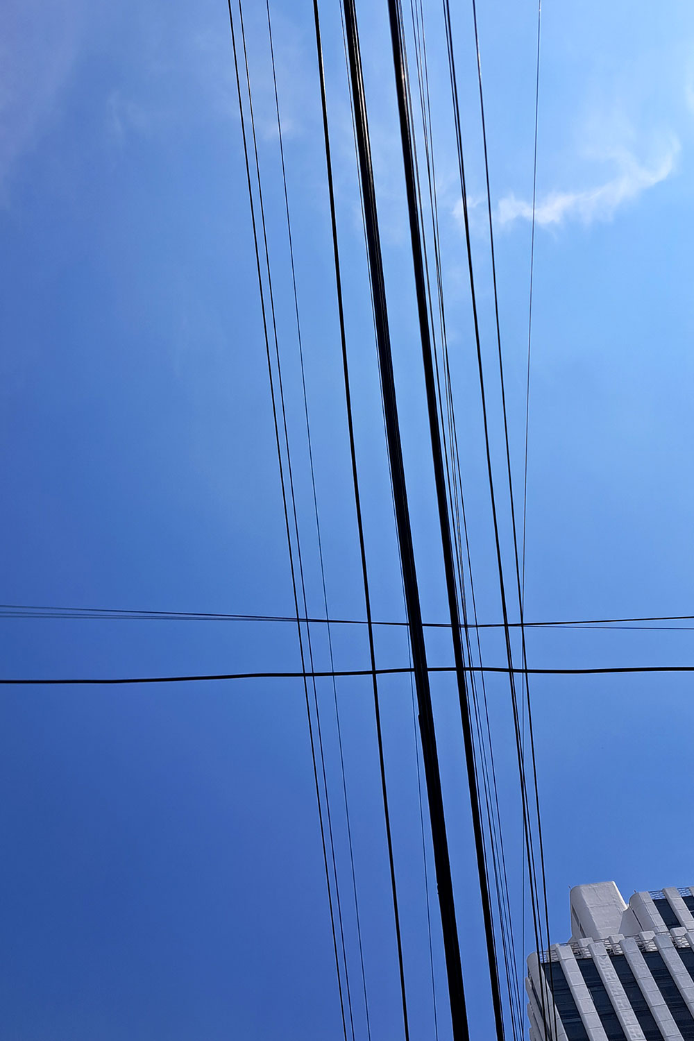 Skies, buildings and wires
